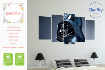 LARGE Star Wars Darth Vader, Canvas Print Set, 5 Panels, Ready to Hang