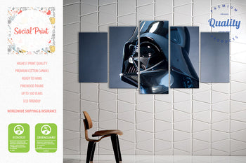 LARGE Star Wars Darth Vader, Canvas Print Set, 5 Panels, Ready to Hang