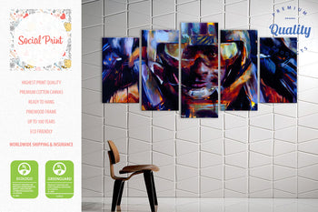 LARGE Luke Skywalker Star Wars, Canvas Print Set, 5 Panels, Ready to Hang