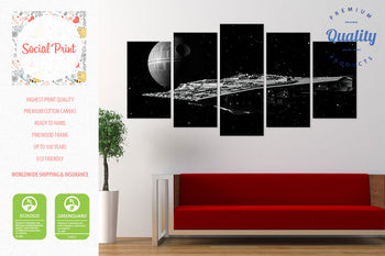 LARGE Star Wars Finalizer & Death Star, Canvas Print Set, Ready to Hang