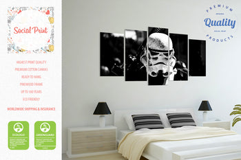 LARGE Stormtrooper II  Star Wars, Canvas Print Set, 5 Panels, Ready to Hang