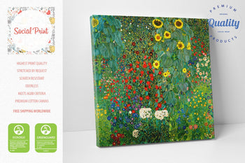 Garden with Sunflowers by Gustav Klimt, Canvas Print, 30 x 30cm