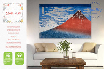 Fine Wind, Clear Morning by Katsushika Hokusai, Canvas Print