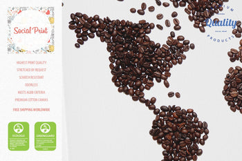 Coffee World Map, Canvas Print