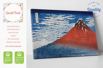 Fine Wind, Clear Morning by Katsushika Hokusai, Canvas Print