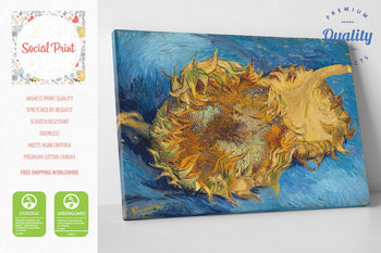 Two Cut Sunflowers by Vincent van Gogh, Canvas Print