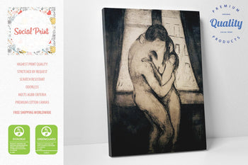 The Kiss by Edvard Munch, Canvas Print, Masterpiece