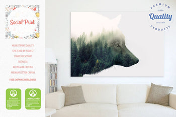 Wolf I Canvas Print by Social Print, Double Exposure Print