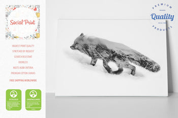 The Fox I, Canvas Print by Social Print, Double Exposure