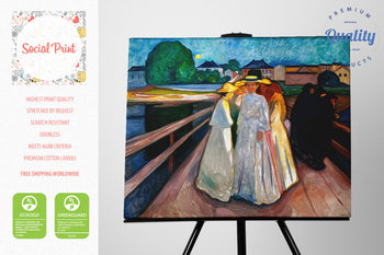 The Ladies on the Bridge by Edvard Munch, Canvas Print