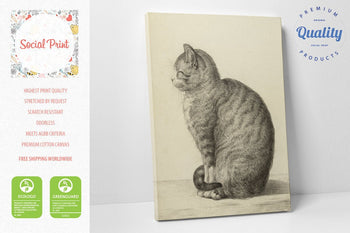 Sitting Cat by Jean Bernard, Canvas Print