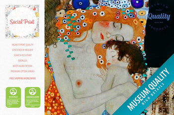 The Three Ages of Woman by Gustav Klimt, Canvas Print