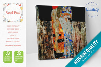 The Three Ages of Woman by Gustav Klimt, Canvas Print