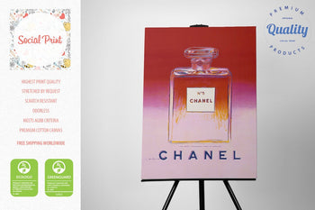 Chanel No 5 in Pink, Andy Warhol, Canvas Print