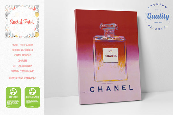 Chanel No 5 in Pink, Andy Warhol, Canvas Print