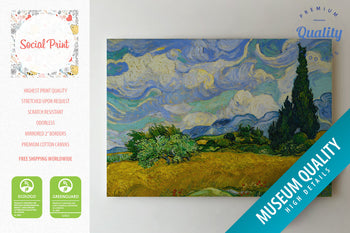 Wheat Field with Cypresses by Vincent van Gogh, Canvas Print