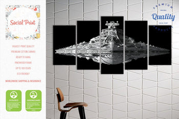 LARGE Star Wars Finalizer Front View, Canvas Print Set, Ready to Hang