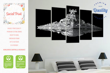 LARGE Star Wars Finalizer Front View, Canvas Print Set, Ready to Hang