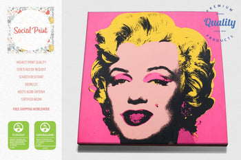 Marilyn Monroe in Rose by Andy Warhol, Canvas Print, 40 x 40cm