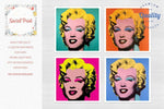 Marilyn Monroe by Andy Warhol, Set of 4 canvas prints for the price of 2