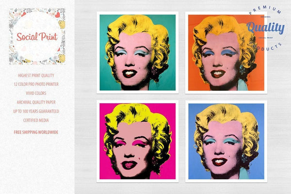 Marilyn Monroe by Andy Warhol, Set of 4 canvas prints for the price of -  SocialPrint