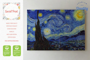 Starry Night by Vincent van Gogh, Museum Quality Canvas Print, Masterpiece
