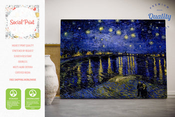 Starry night over the Rhone by Vincent van Gogh, Canvas Print, 40 x 30cm