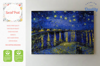 Starry night over the Rhone by Vincent van Gogh, Canvas Print, Masterpiece