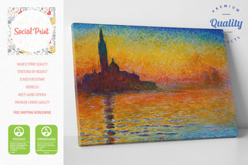 San Giorgio Maggiore at Dusk, Twilight by Claude Monet, Canvas print