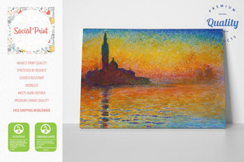 San Giorgio Maggiore at Dusk, Twilight by Claude Monet, Canvas print