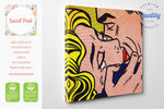 Kiss V by Roy Lichtenstein, Canvas Print