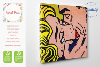 Kiss V by Roy Lichtenstein, Canvas Print