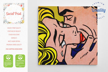 Kiss V by Roy Lichtenstein, Canvas Print