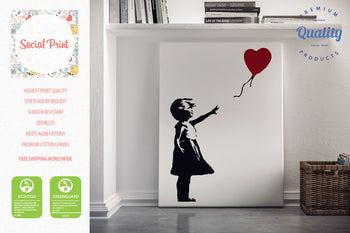 Girl With a Balloon by Banksy, Canvas Print, 41 x 60cm