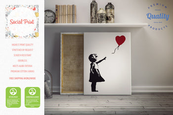 Girl With a Balloon by Banksy, Canvas Print, 41 x 60cm