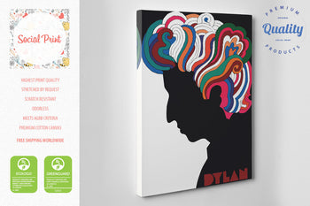 Bob Dylan inspired by Milton Glaser, Canvas Print