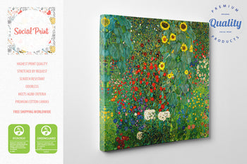 Garden with Sunflowers by Gustav Klimt, Canvas Print, 30 x 30cm