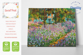 Iris Bed in Monet’s Garden by Claude Monet, Canvas Print